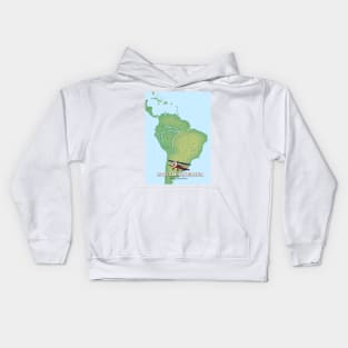 south american travel map Kids Hoodie